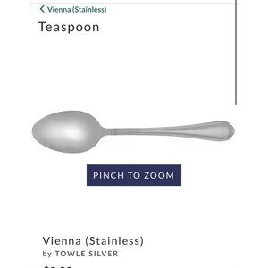 Towle Silver Vienna Stainless Steel Teaspoon Set Of 8